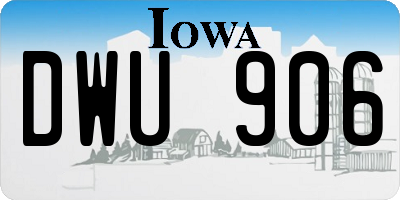 IA license plate DWU906