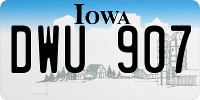 IA license plate DWU907