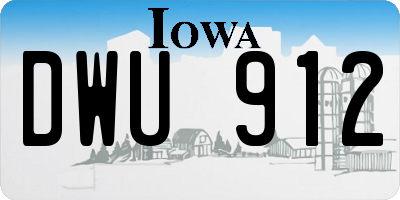 IA license plate DWU912