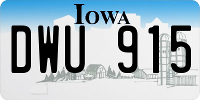 IA license plate DWU915