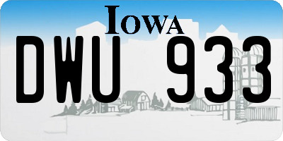 IA license plate DWU933