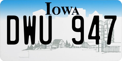 IA license plate DWU947
