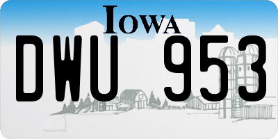 IA license plate DWU953