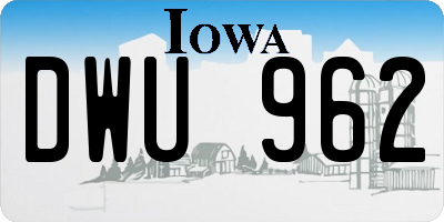 IA license plate DWU962
