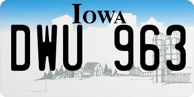 IA license plate DWU963
