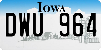 IA license plate DWU964
