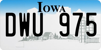 IA license plate DWU975