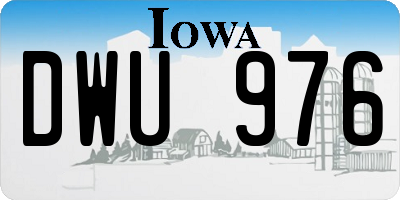 IA license plate DWU976