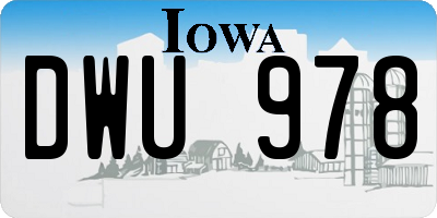 IA license plate DWU978