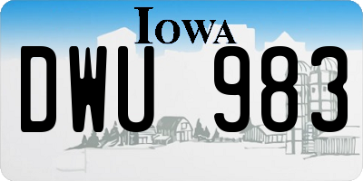 IA license plate DWU983