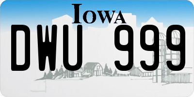 IA license plate DWU999