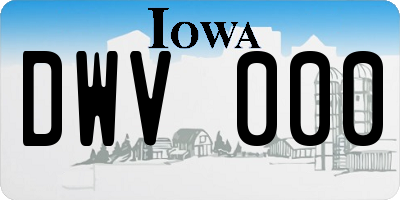 IA license plate DWV000