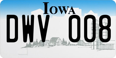 IA license plate DWV008