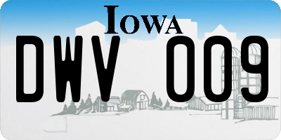 IA license plate DWV009