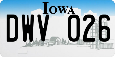 IA license plate DWV026