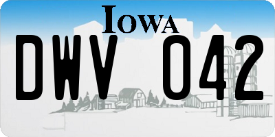 IA license plate DWV042