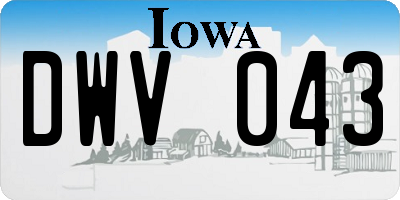 IA license plate DWV043