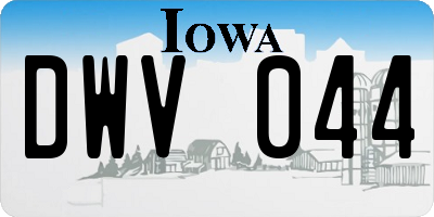 IA license plate DWV044