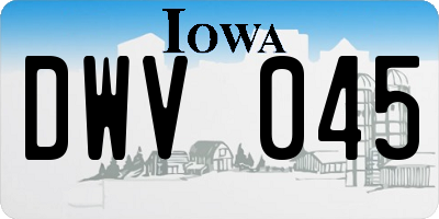 IA license plate DWV045