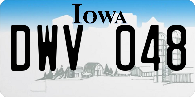 IA license plate DWV048