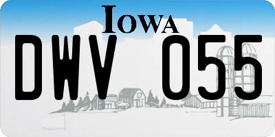 IA license plate DWV055