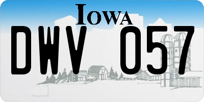 IA license plate DWV057