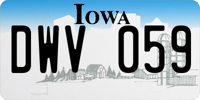 IA license plate DWV059