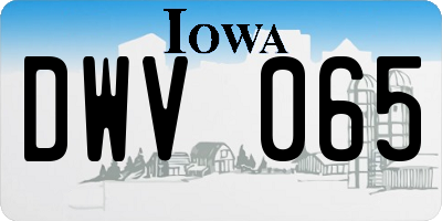 IA license plate DWV065