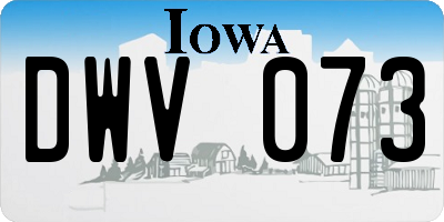 IA license plate DWV073