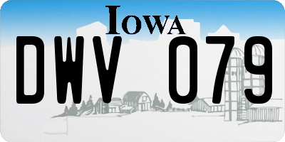IA license plate DWV079