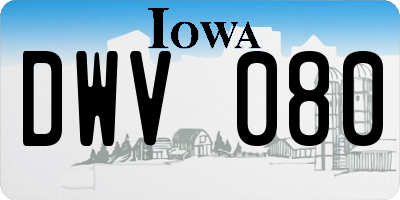 IA license plate DWV080