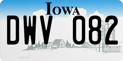 IA license plate DWV082