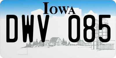 IA license plate DWV085