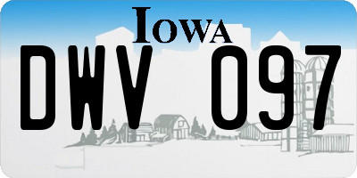 IA license plate DWV097