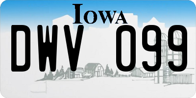 IA license plate DWV099