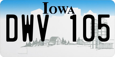 IA license plate DWV105