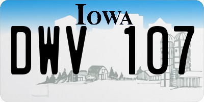 IA license plate DWV107