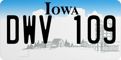 IA license plate DWV109