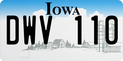 IA license plate DWV110