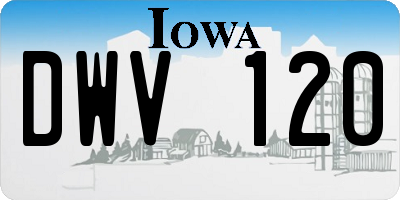 IA license plate DWV120
