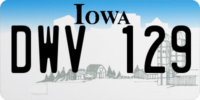 IA license plate DWV129