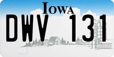 IA license plate DWV131