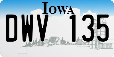 IA license plate DWV135