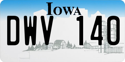 IA license plate DWV140