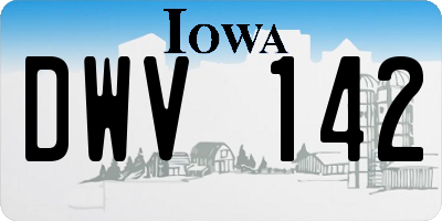 IA license plate DWV142