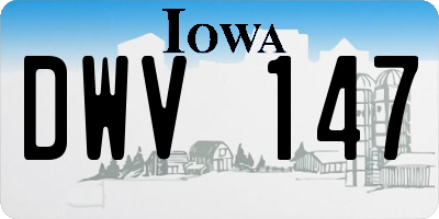 IA license plate DWV147