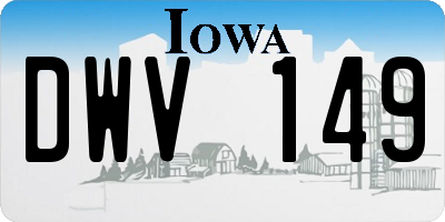 IA license plate DWV149