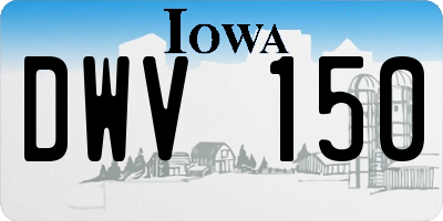 IA license plate DWV150