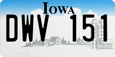 IA license plate DWV151