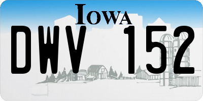 IA license plate DWV152
